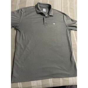 Callaway Opti Dri Polo Golf Shirt Men’s Large Green With Callaway Print Pattern